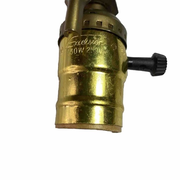 HLWD Regency Faux Brass Wood Candlestick Table Lamp Triangular Base 18 Excelsior - Picture 15 of 15